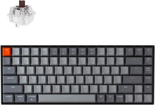 K2 75% Layout RGB Bluetooth Wireless Mechanical Keyboard with Super Brown Switch, Anti-Ghosting, N-Key Rollover - Compact 84 Keys USB Wired Gaming Keyboard for Mac and Windows (Version 2)