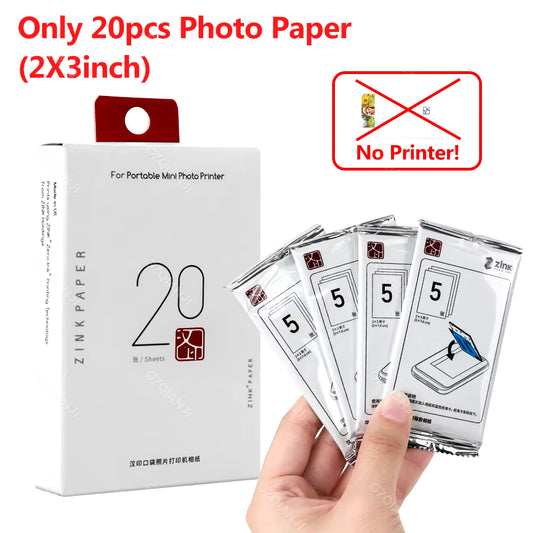 MT53 Portable Color Photo Printer - Mini Handheld 2x3 Inch Wireless Bluetooth Printing Device with Sticky-Backed Paper
